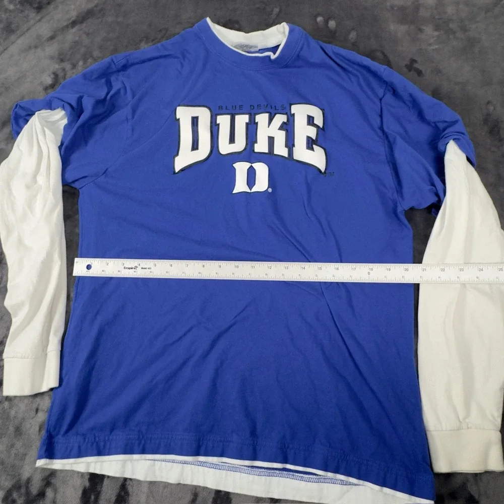 Colosseum Duke Blue Devils Shirt Mens XL‎ Blue Long Sleeve Layered Look Graphic